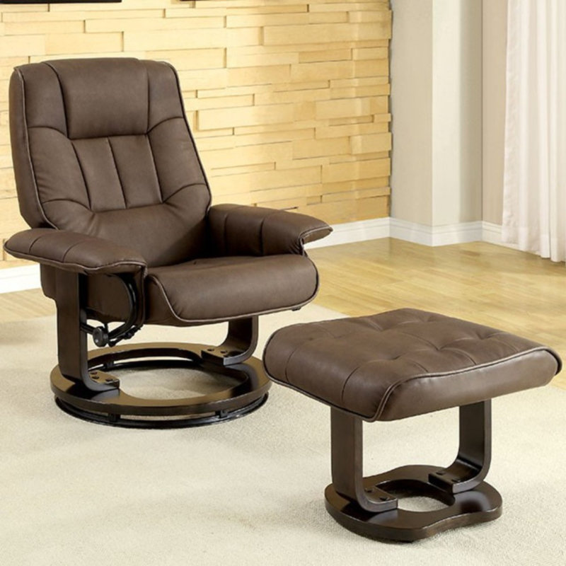 Latitude Run Rivenbark Swivel 32.25" W Lounge Chair and Ottoman